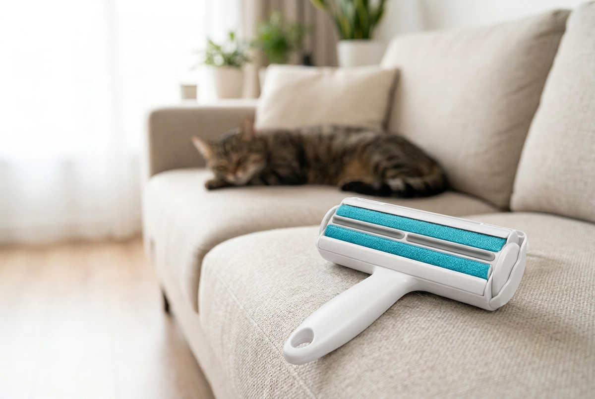 Visuel PawClean en cours de correction avec le rouleau de référence